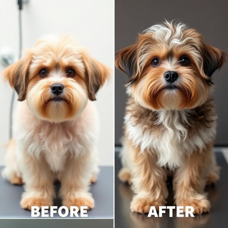 Pet grooming transformation 1