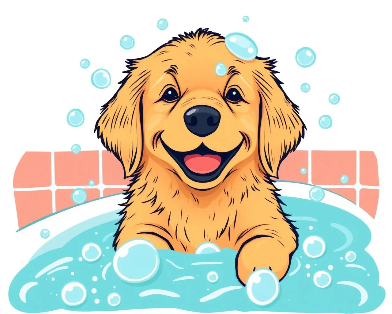 Happy dog being groomed