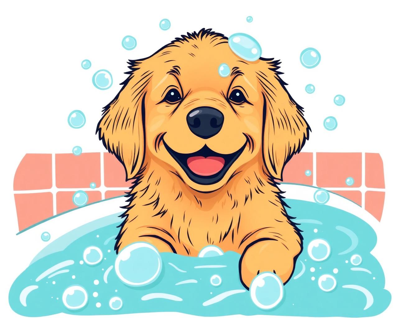 Happy dog being groomed